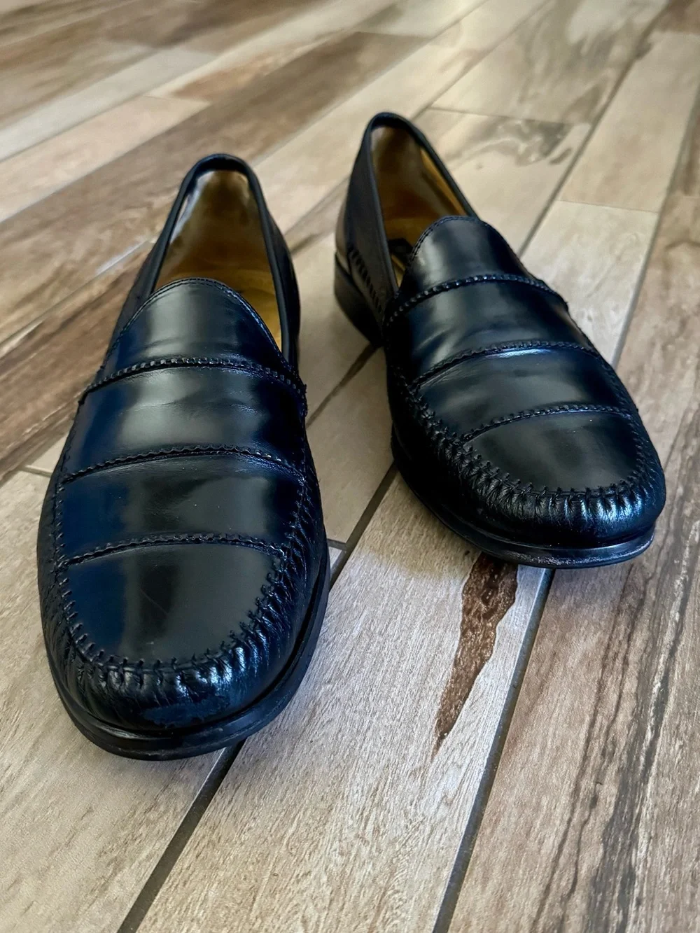 Mezlan SPYDER Black Leather Loafers, Luxury Slip-On Dress / Driving Moc sz. 12